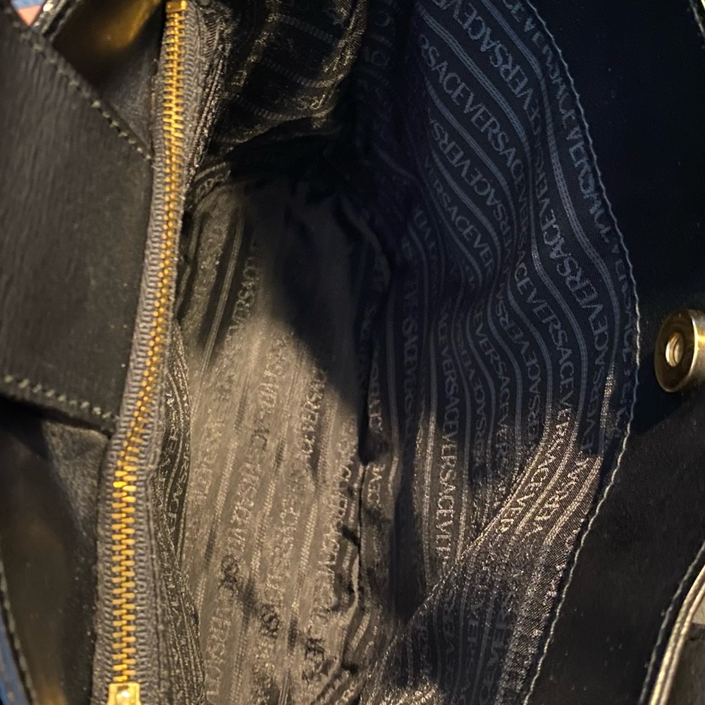 Authentic Versace Shoulder Black Leather Bag - image 8